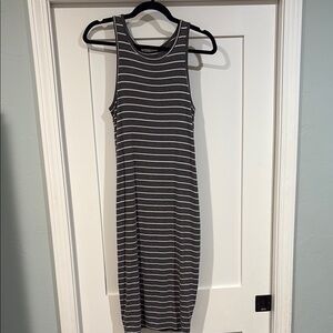 Striped Gray Sleeveless Dress